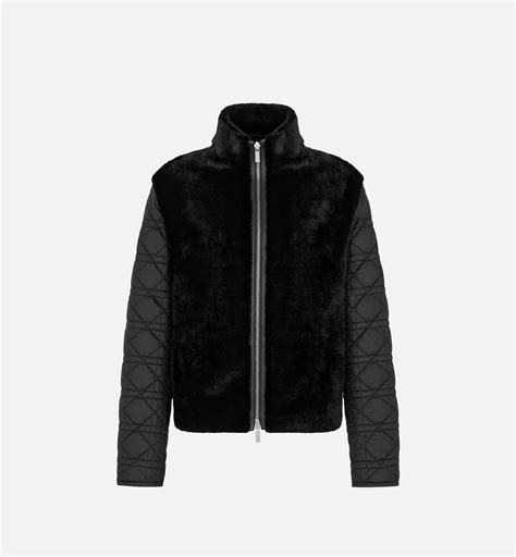 Cannage Jacket Black Lambskin Shearling .